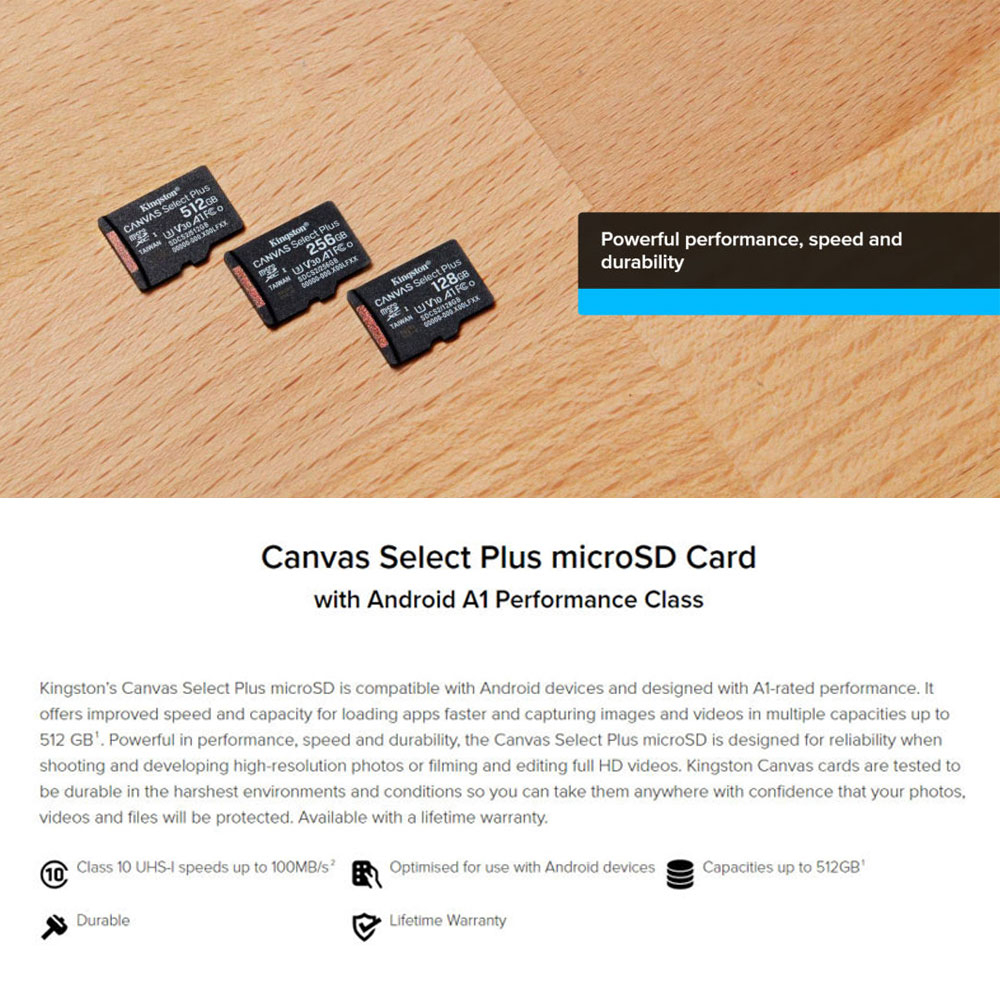 Kingston Canvas Select Plus Sd Card Gb Gb Microsdxc Microsd Card