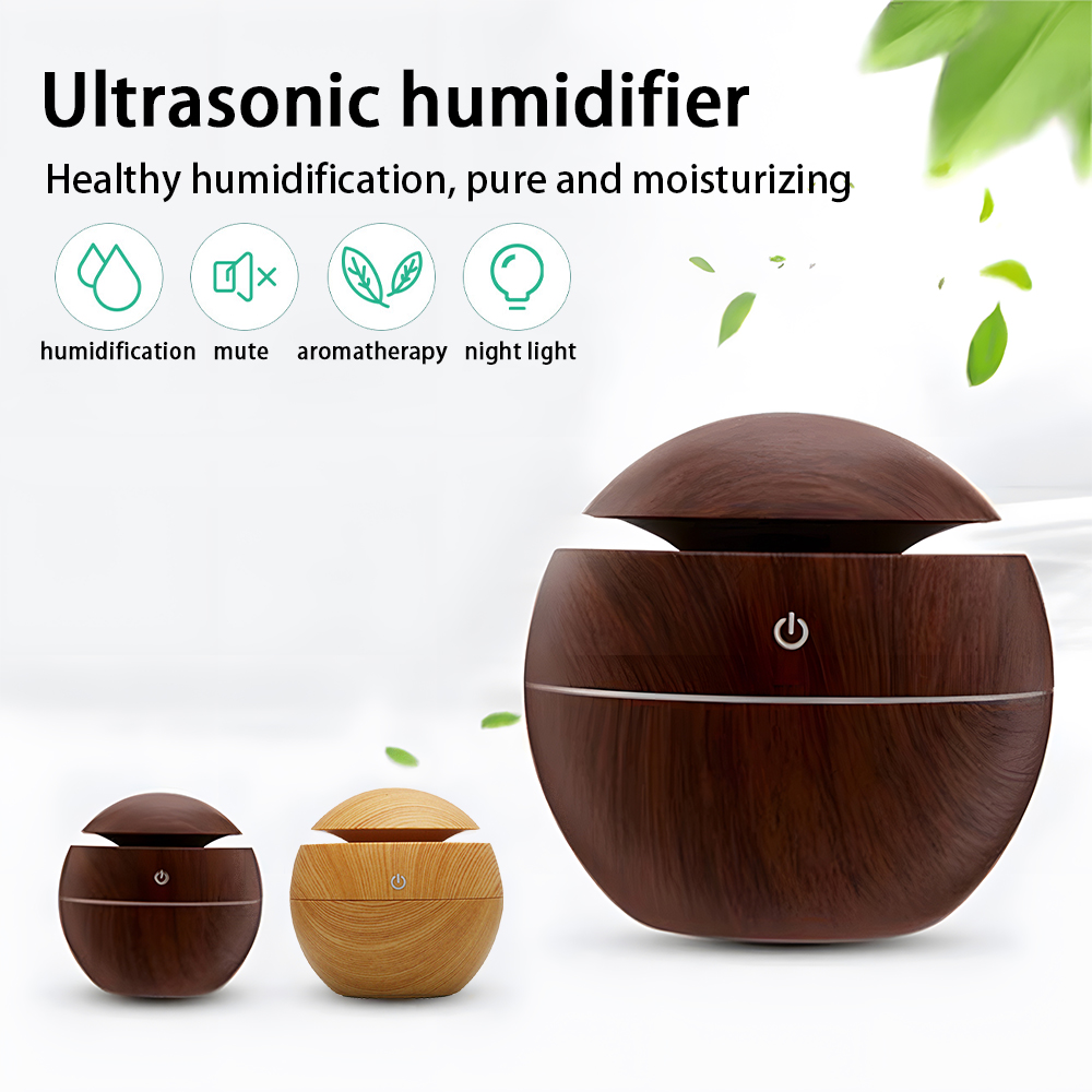 Ml Wood Grain Air Humidifier Aromatherapy Essential Oil Diffuser