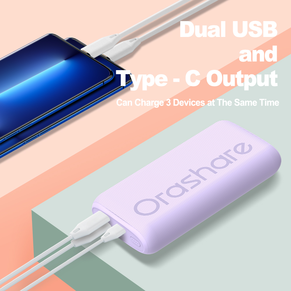 Orashare Mah Powerbank Pd W Fast Charge Dual Usb And Type C