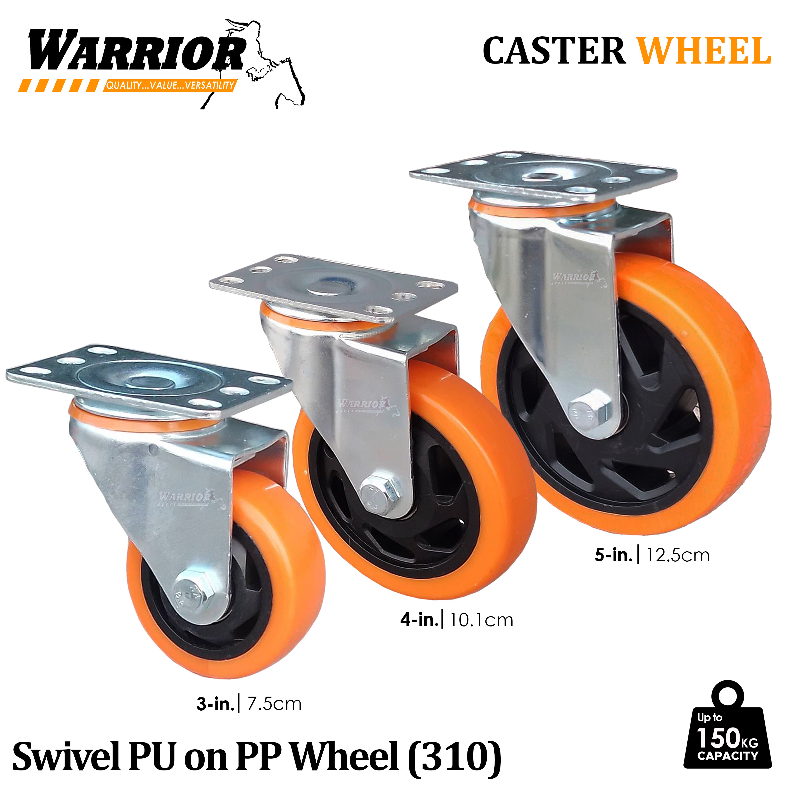 Heavy Duty Pu Caster Wheel Inches Swivel Swivel W Brake And