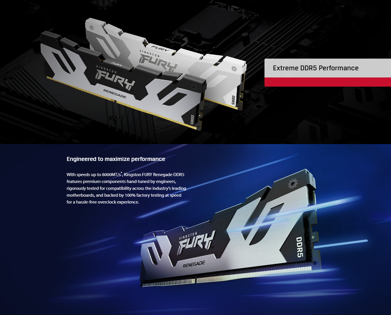 Kingston Fury Renegade DDR5 32GB 64GB 6000MHz CL32 Intel XMP 3 0 UDIMM