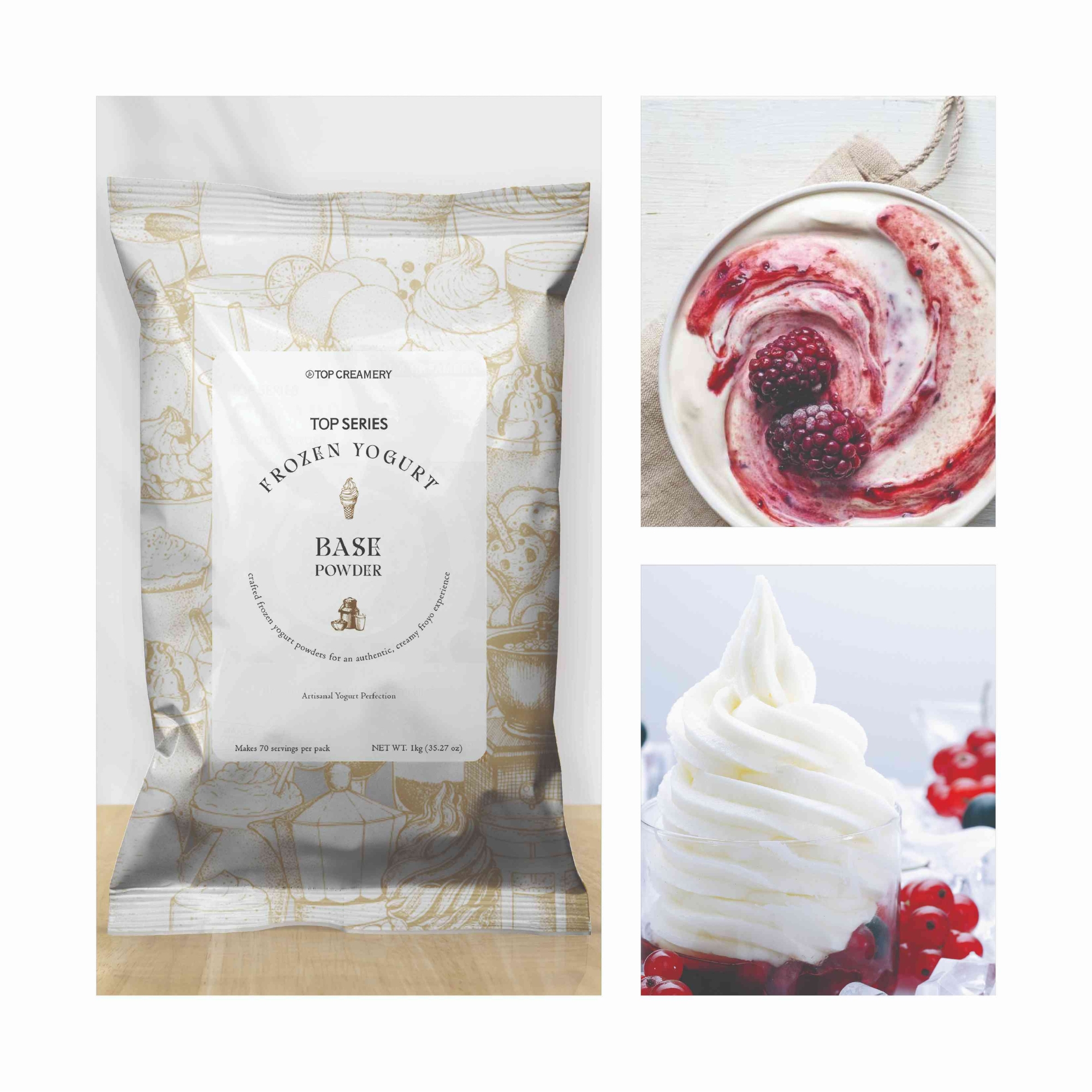 Top Creamery Top Series Frozen Yogurt Base Soft Serve Ice Cream Powder