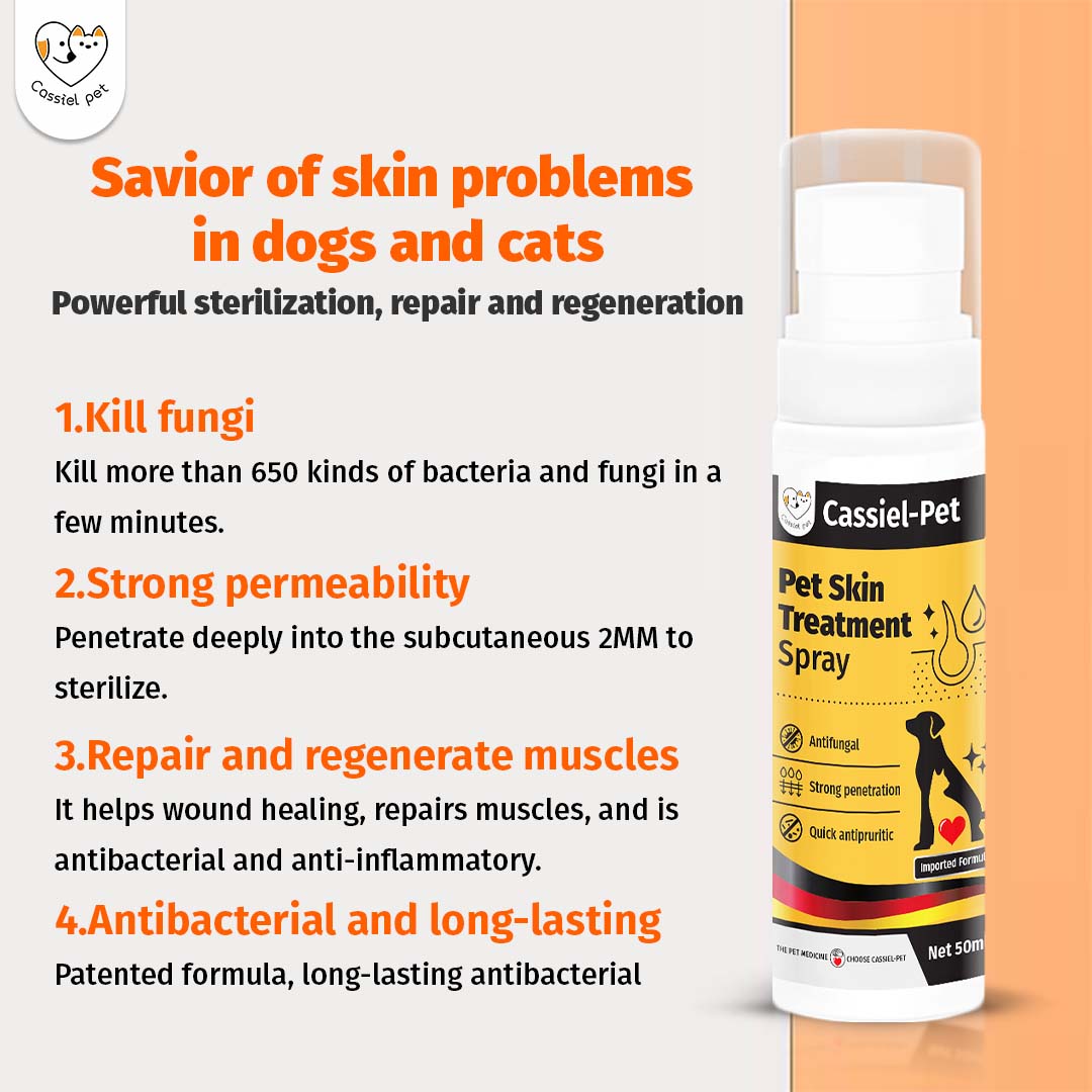 Cassiel Pet Antifungal Wound Spray For Itching Ringworm Mange Anti Tick