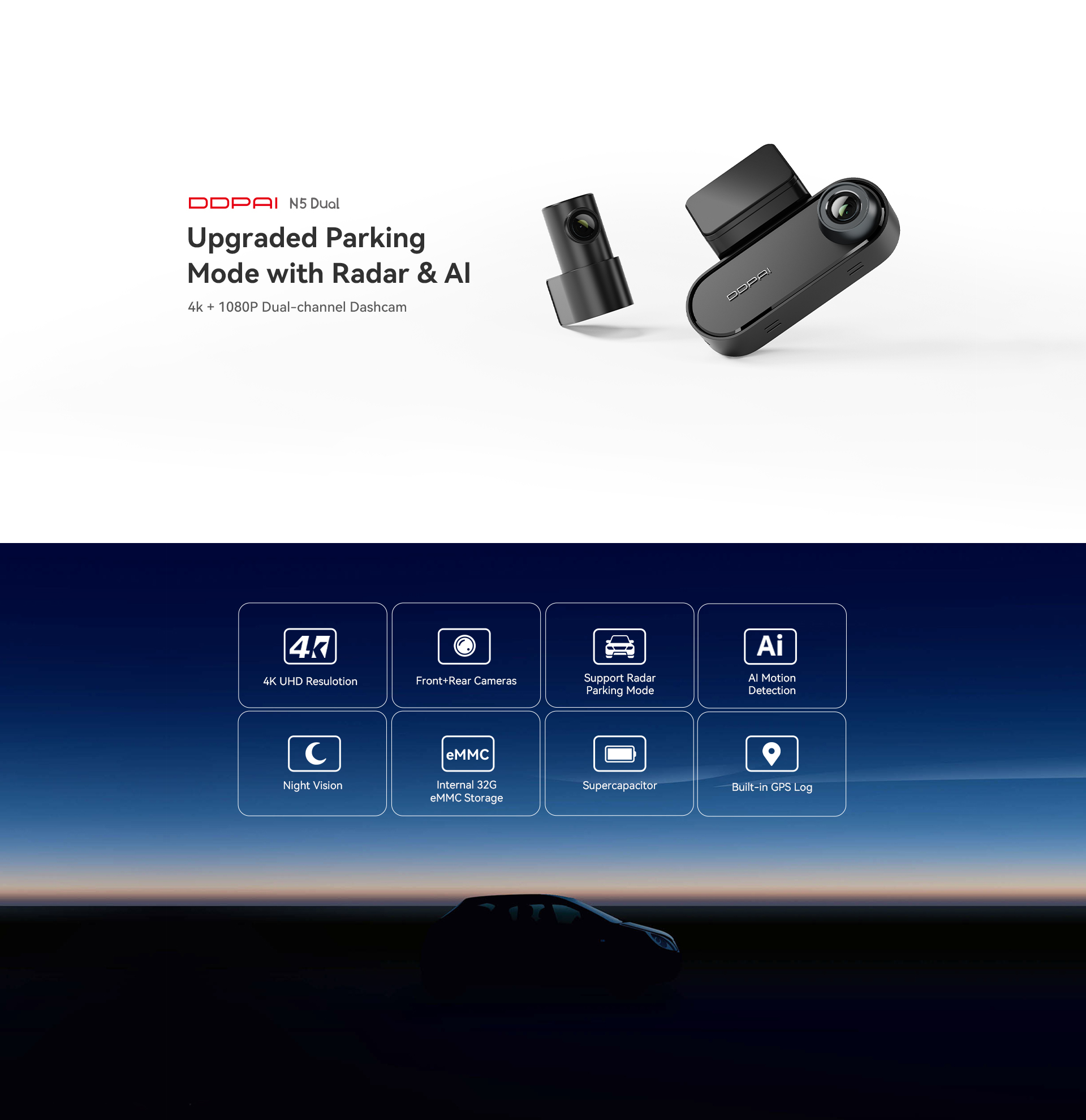 Ddpai N Dual Dashcam K Ultra Hd Gps Mapping D Dual Channel Storage