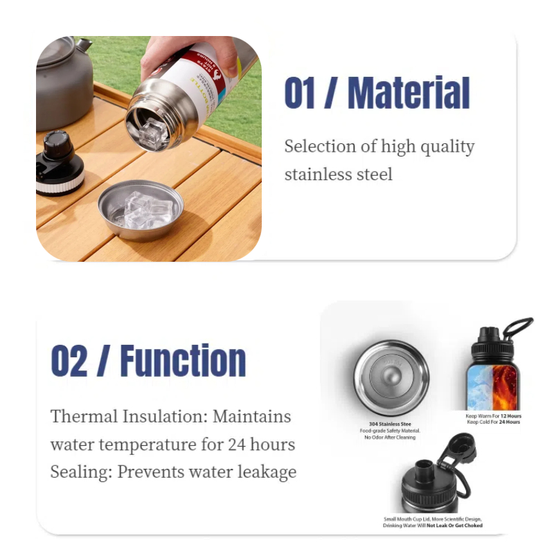 600ML 800ML 1000ML Tumbler Thermal Flask Hot And Cold With Spout Lid