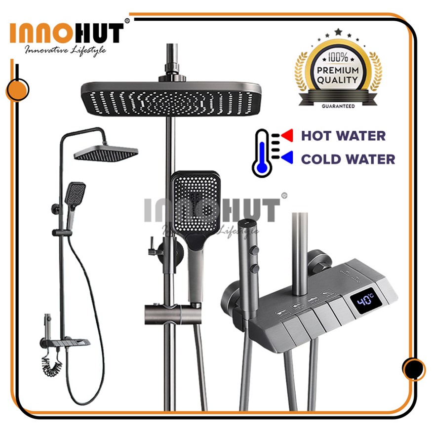 4 In1 Temperature Display Hot Cold Bathroom Shower Set With Faucet