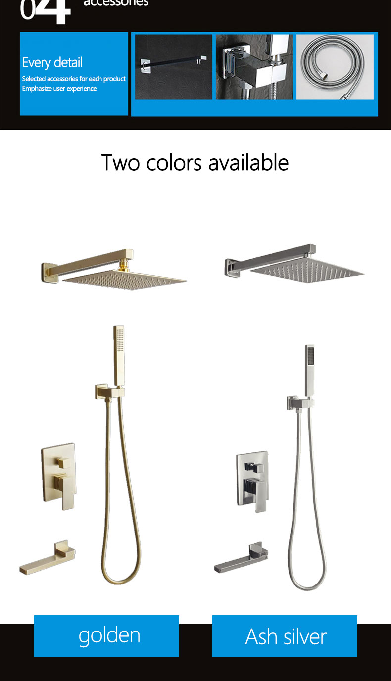 FARIDA Stainless Shower Set For Bathroom SUS Set Cold Hot Shower Set