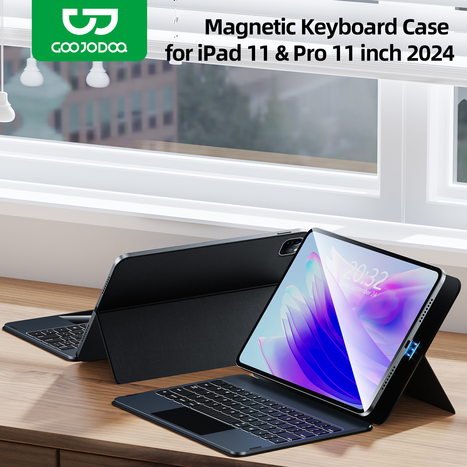 Goojodoq Magic Keyboard Case For Ipad Air Pro Bluetooth