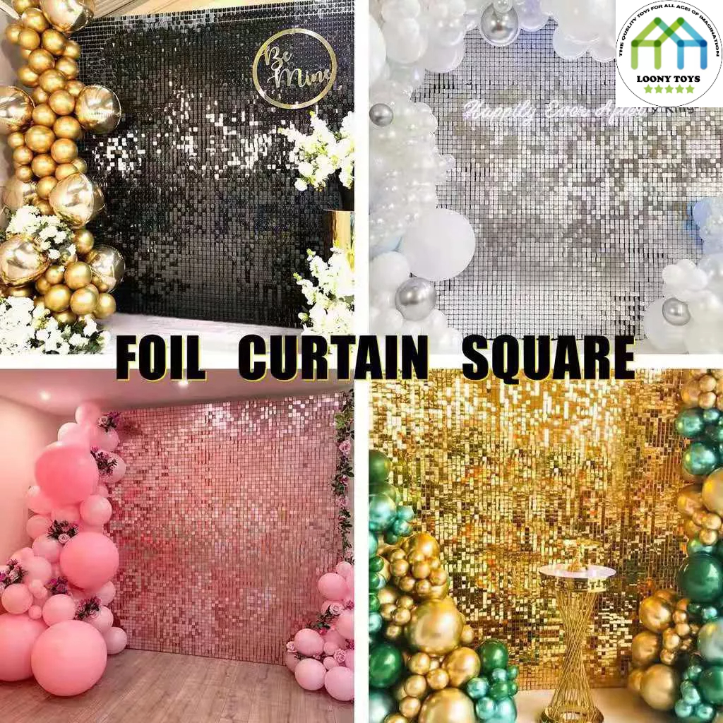 Meters Foil Curtain Backdrops Birthday Party Decorations Sequin Wall