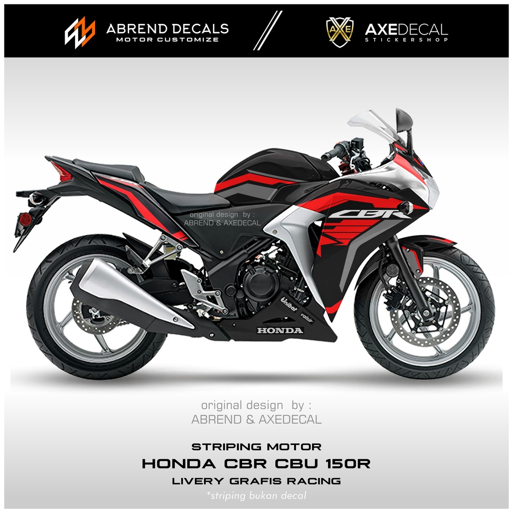 Striping CBR CBU Thailand Custom Graphics Honda CBR 150r CBU Motorcycle