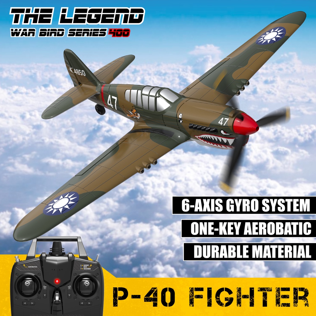 Volantex RC Airplane P40 Fighter Warhawk 2 4GHz 4CH EPP 6 Axis Gyro