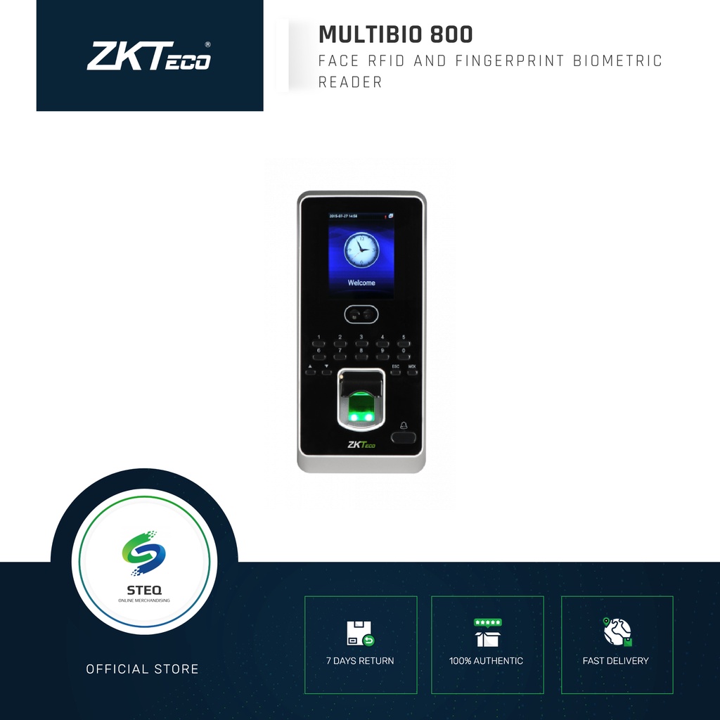 Steq Zkteco Multibio Id Face Rfid And Fingerprint Biometric Reader