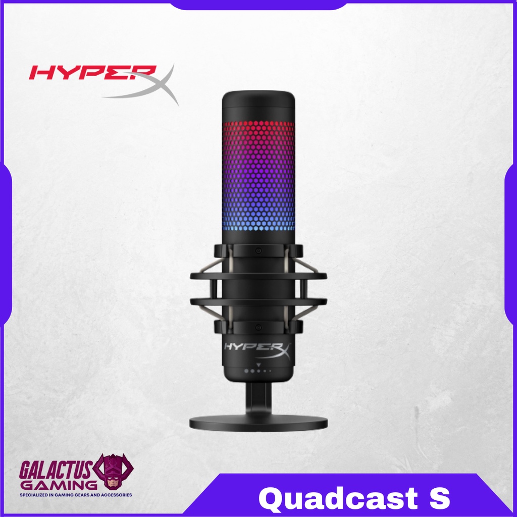 Hyperx Quadcast S Rgb Lighting Usb Condenser Gaming Microphone Shopee