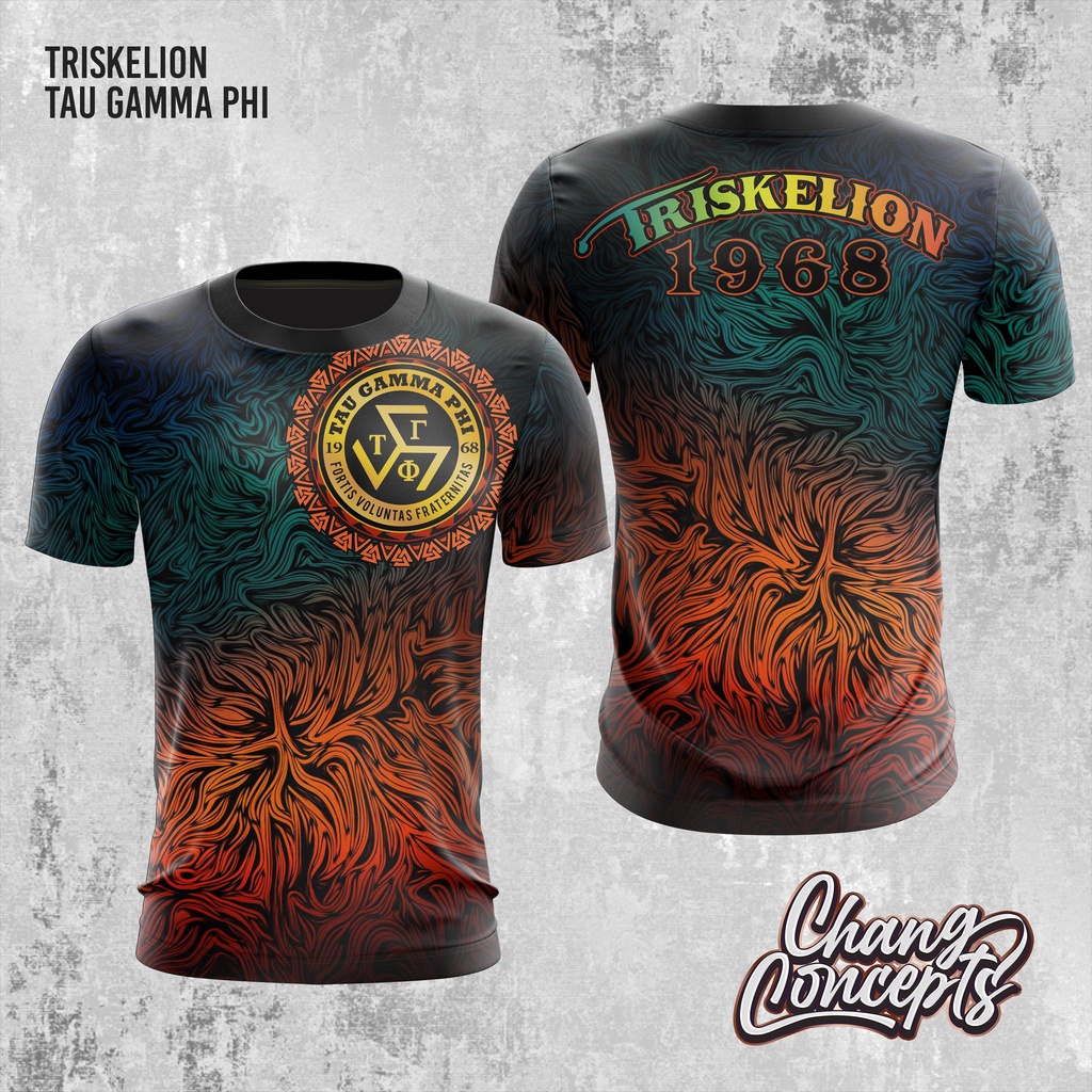 Tau Gamma Phi Triskelion Tribal Wave Full Sublimation Standard Cut Men