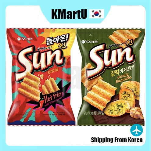 Orion Sun Chip Flavor Hot Spicy Garlic Baguette Korean Snack