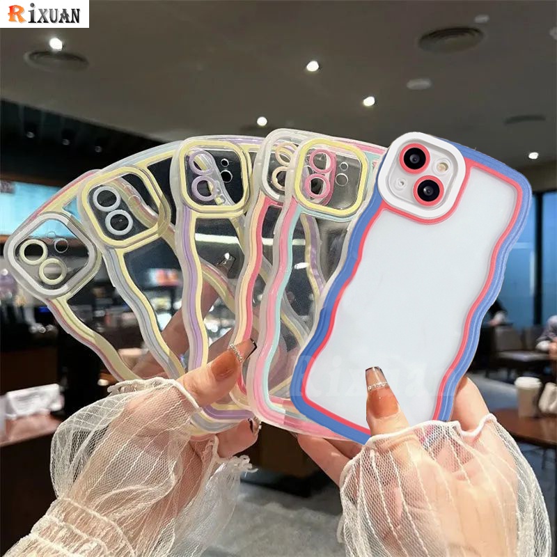 Wavy Frame Case OPPO A57 2022 A17 A77S A12 A55 A16K A95 A96 A74 A1K A5s