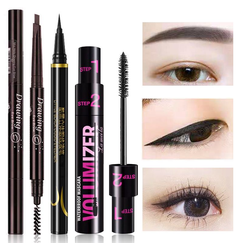 Samlam Lameila Eye Makeup Set Eyeliner Mascara Eyebrow Pencil