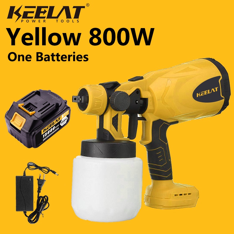 KEELAT Orig Cordless Electric Spray Gun Portable Polyurethane Water