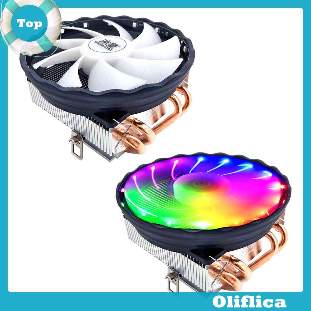 Snowman Heat Pipes Cpu Cooler Pwm Pin Pc Radiator Quiet Cooling Fan