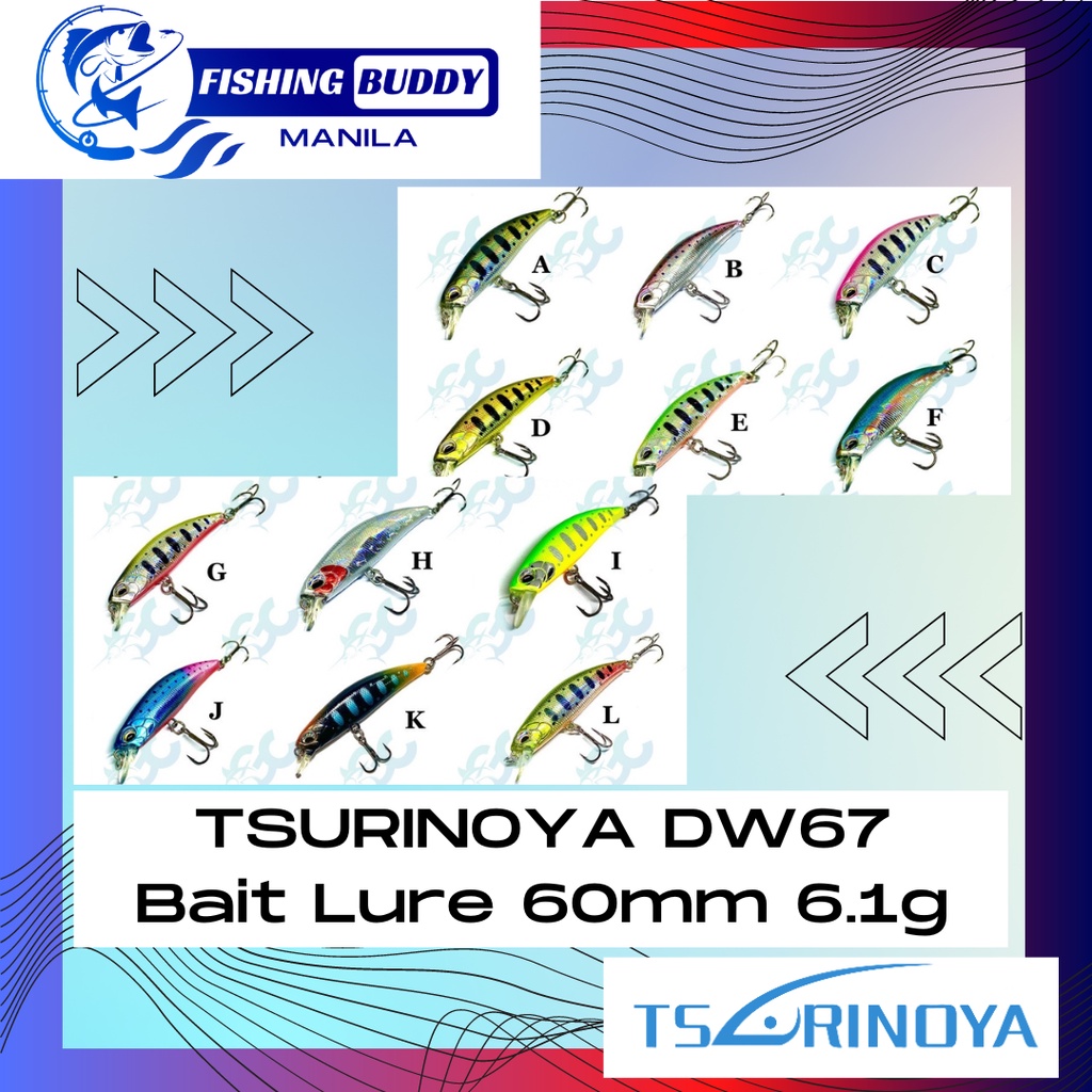 TSURINOYA DW67 Bait Lure 60S Sinking Minnow Lure INTRUDER 60mm 6 5g