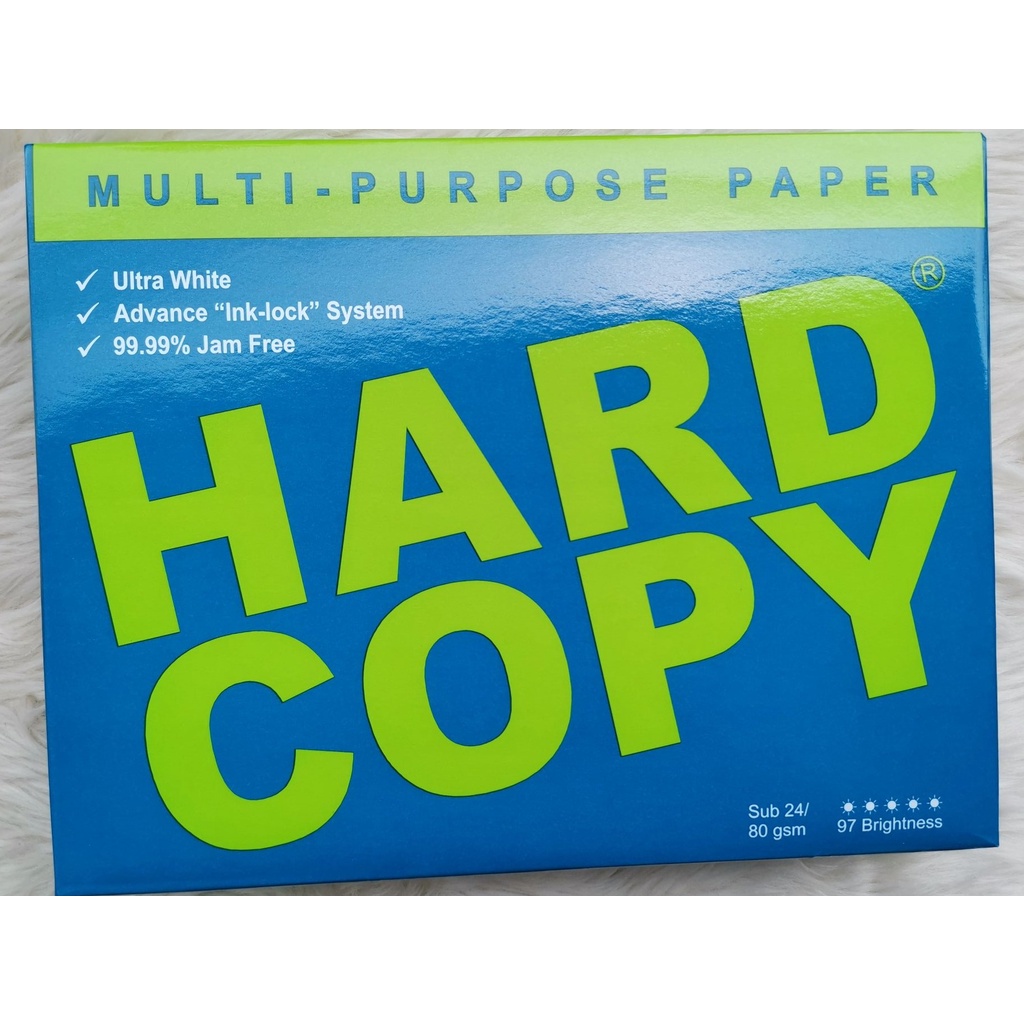 Hard Copy Bond Paper 80gsm Sub 24 Short A4 Long 500 Sheets Shopee