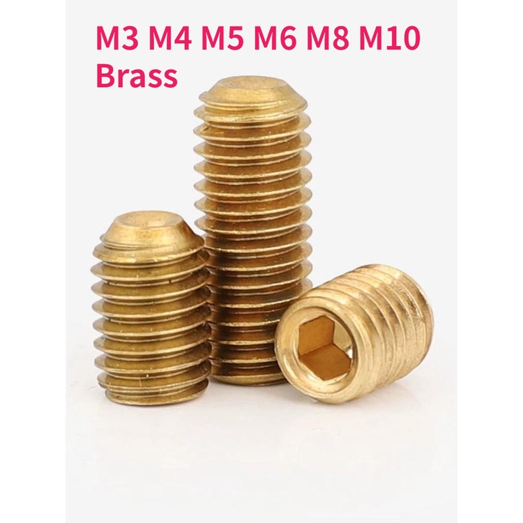 M M M M M M Brass Hex Hexagon Socket Cup Point Set Screw Copper