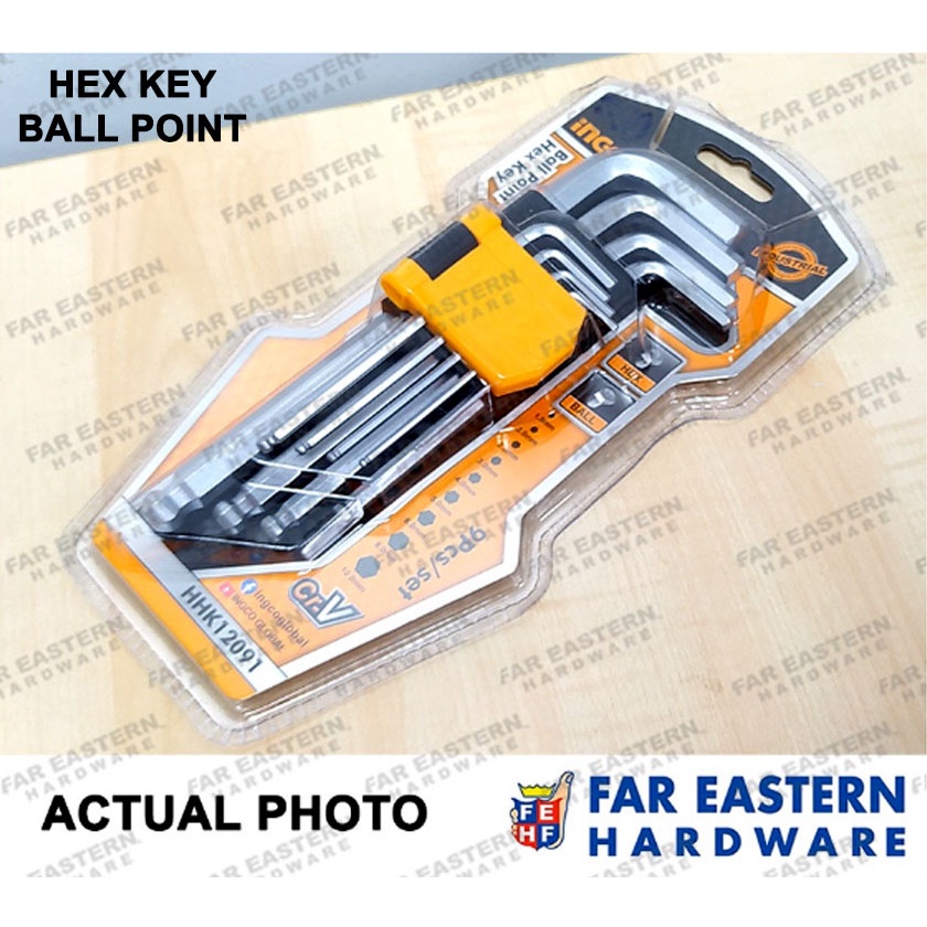 Ingco Allen Wrench Set Hex Torx Star Key Ball Point Inht Shopee