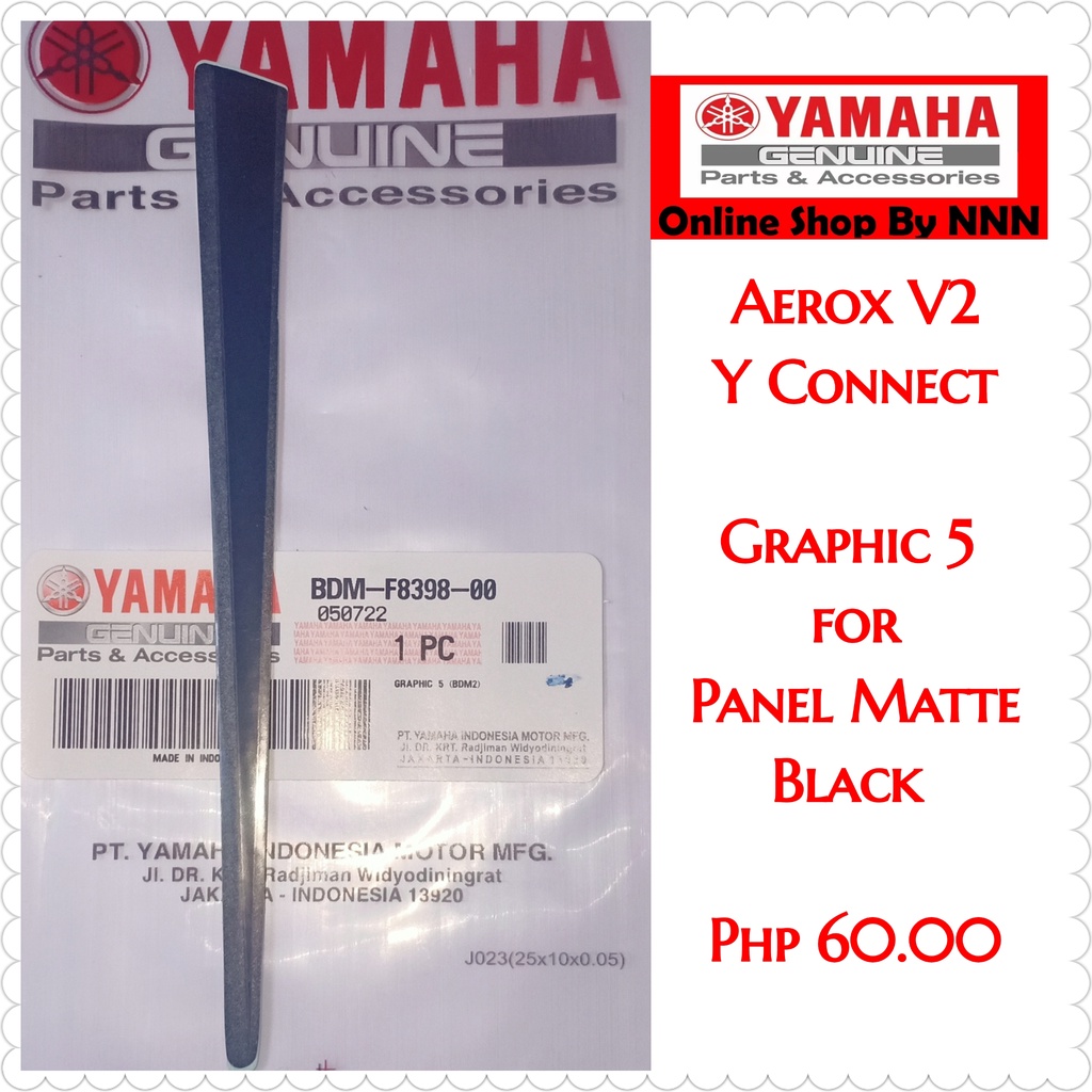 DECALS FOR PANEL 1 2 MATTE BLACK AEROX V2 Y CONNECT YAMAHA GENUINE