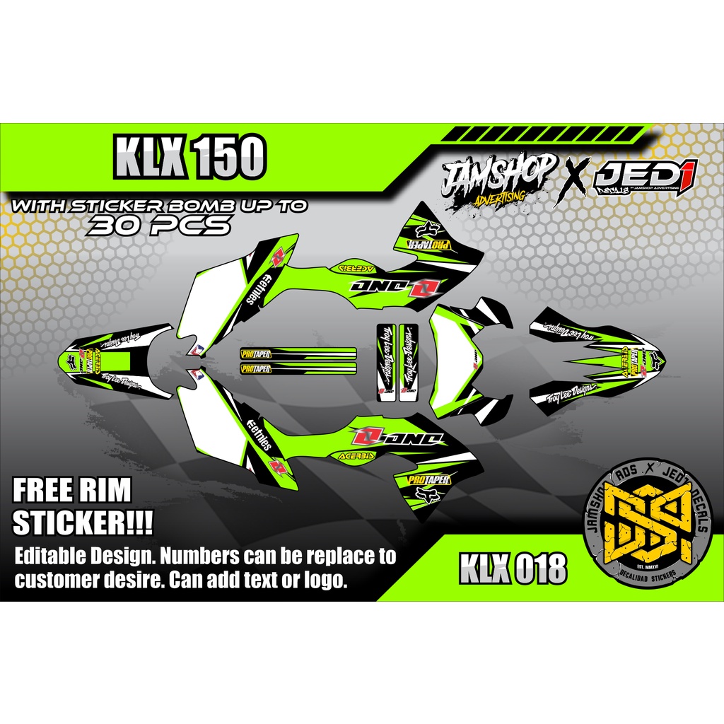 KLX 150L Kawasaki Full Decals W FREE RIM STICKER Batch 2 Shopee