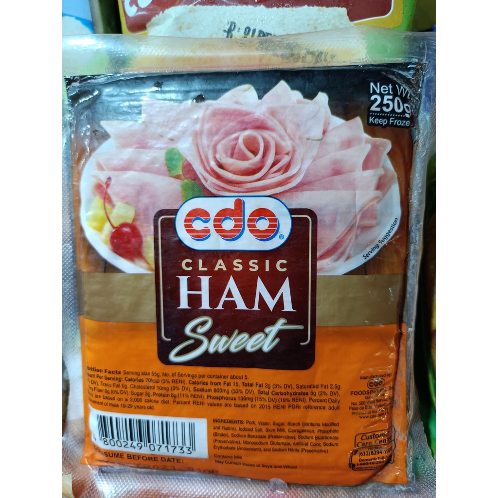 Cdo Purefoods Classic Sweet Ham Grams Shopee Philippines