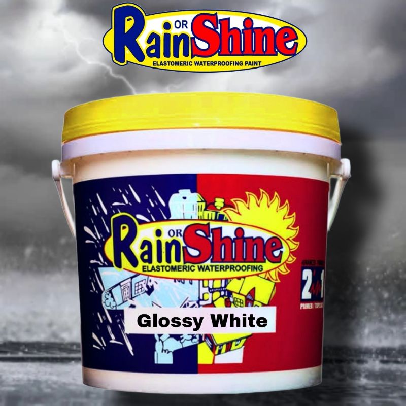 Rain Or Shine Elastomeric Water Proofing Paint Glossy White Liters