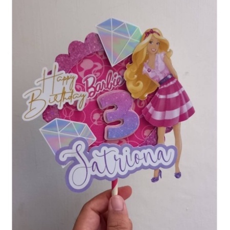 Personalized Barbie Theme Cake Topper Shopee Philippines