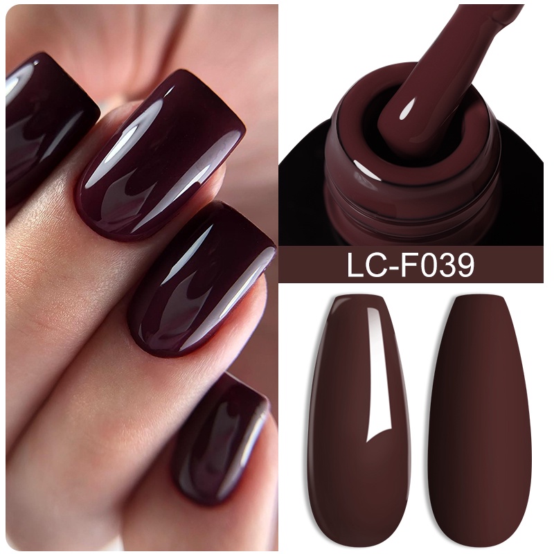 Lilycute Pink Nude Jelly Color Nail Decoration Dark Brown Gel Nail