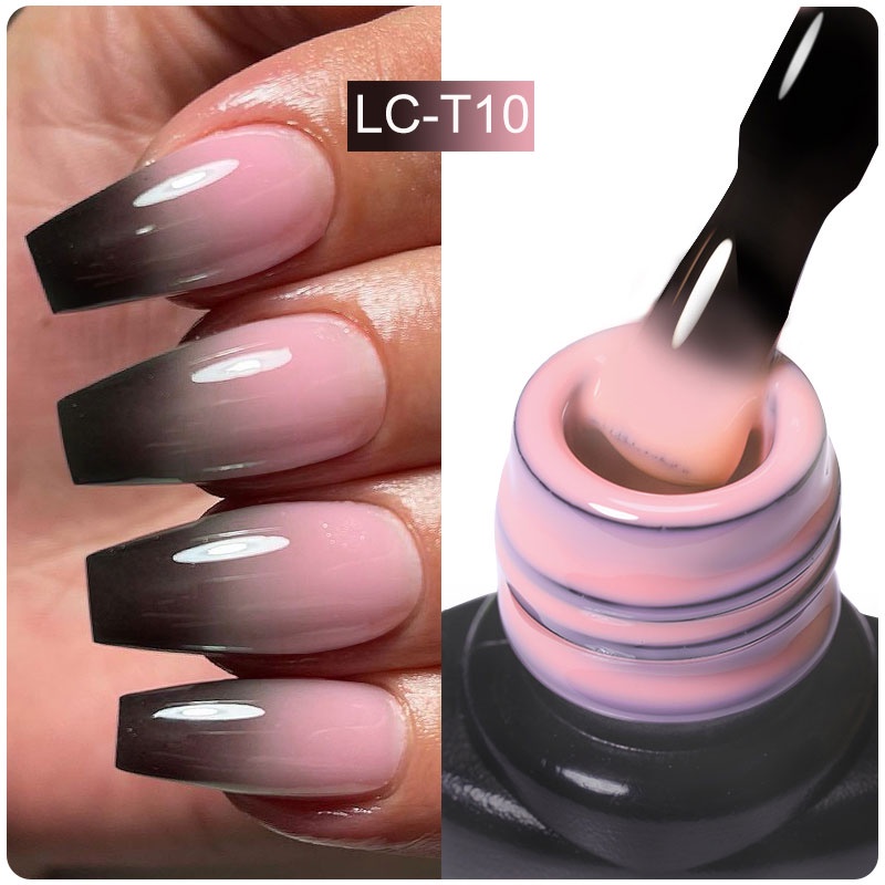 Lilycute Dark Brown Gel Nail Polish Pink Nude Jelly Color Nail