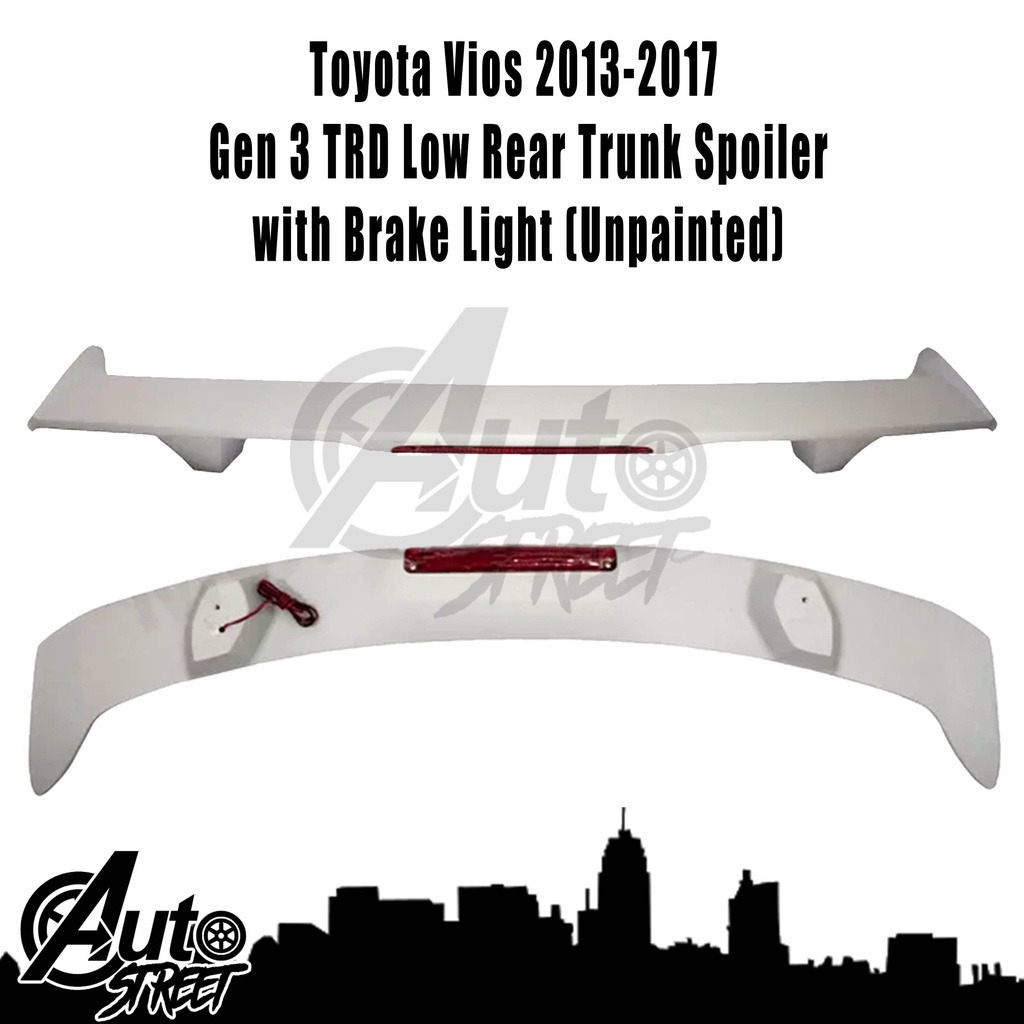 Toyota Vios Gen Trd Low Rear Trunk Spoiler With Brake Light