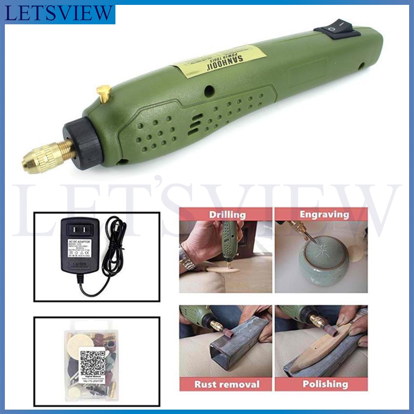 Letsview Mini Electric Grinding Set 12V DC Drill Grinder Tool For