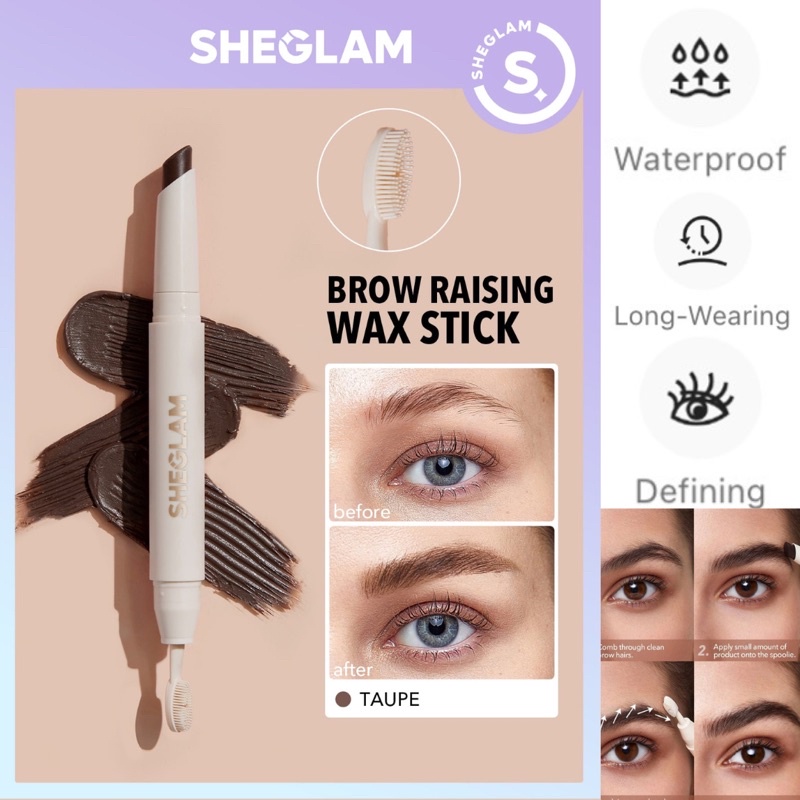 Sheglam Brow Raising Wax Stick Defining Waterproof Long Wearing