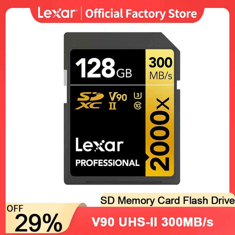 Lexar 2000X SD Card Gold Series V90 Class 10 U3 UHS II 32GB 64GB 128GB