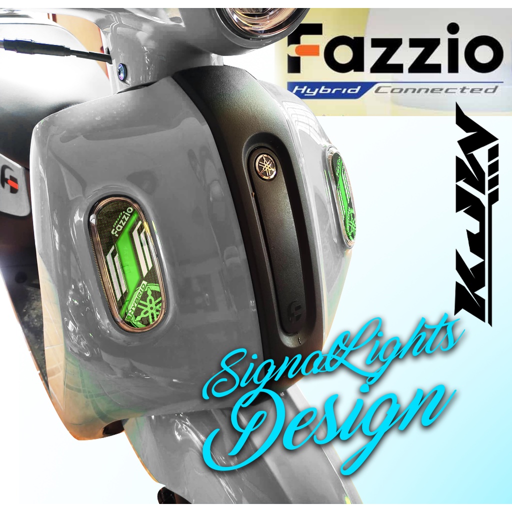 Yamaha Fazzio 125 Turn Light Signal Decal Set Green Design Shopee