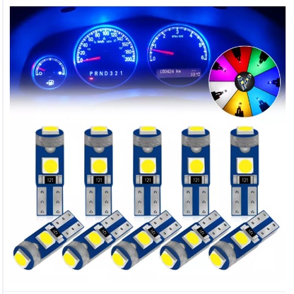 10Pcs T5 Led Bulb W3W W1 2W Led Canbus Car Interior Lighting Dashboard