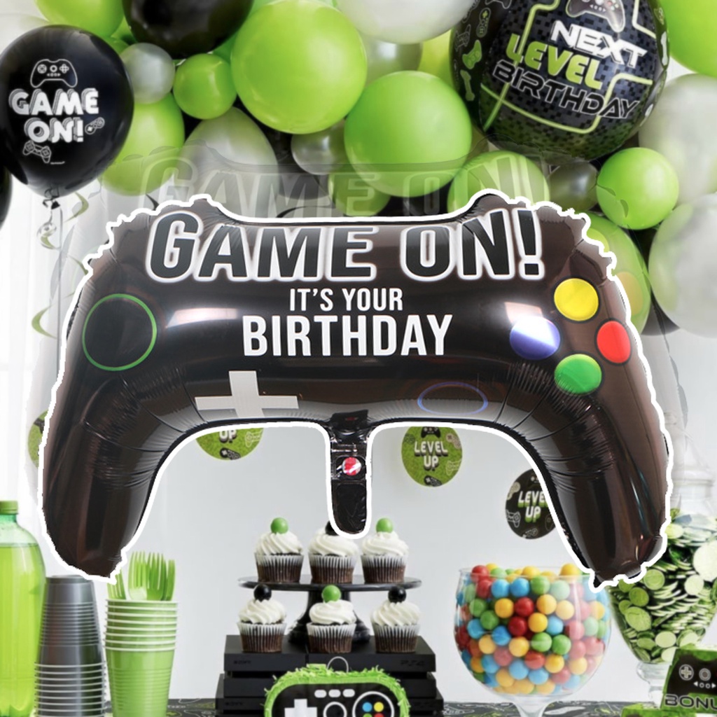 Pcs Set Inch Green Black Birthday Party Decorations Game On Theme