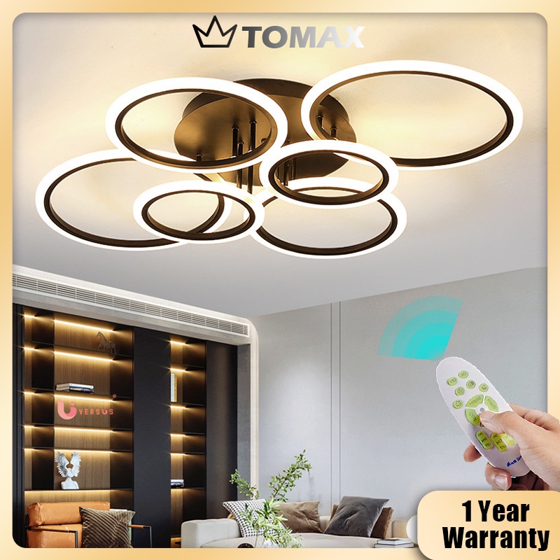 Remote Dimming TOMAX 100CM 8Rings Chandelier Ceiling Lights For