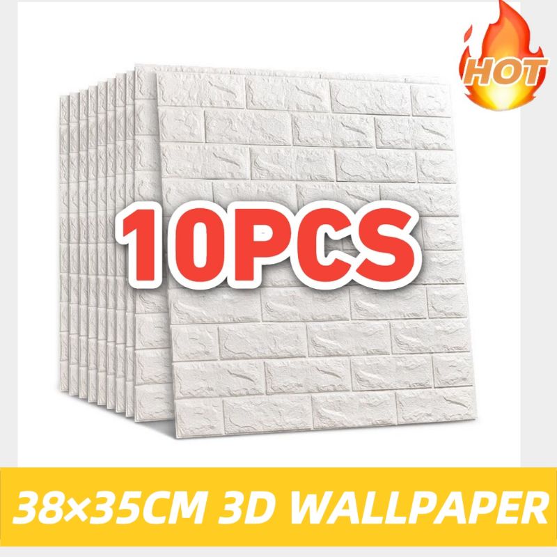 Pcs Wallpaper Brick Cm D Wall Sticker Foam Self Adhesive Super