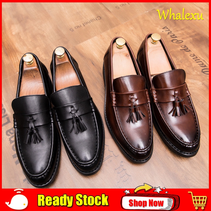 Men S Business Slip On Shoes Pu Leather Tassel Loafers Casual Wedding