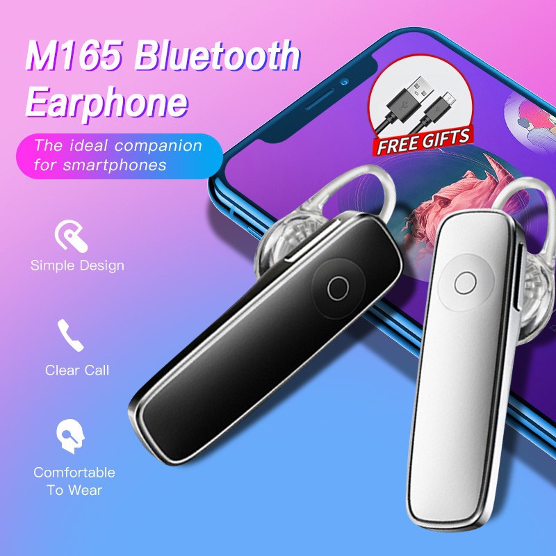 M165 Wireless Bluetooth Headset Mini Hands Free Stereo Business Sports