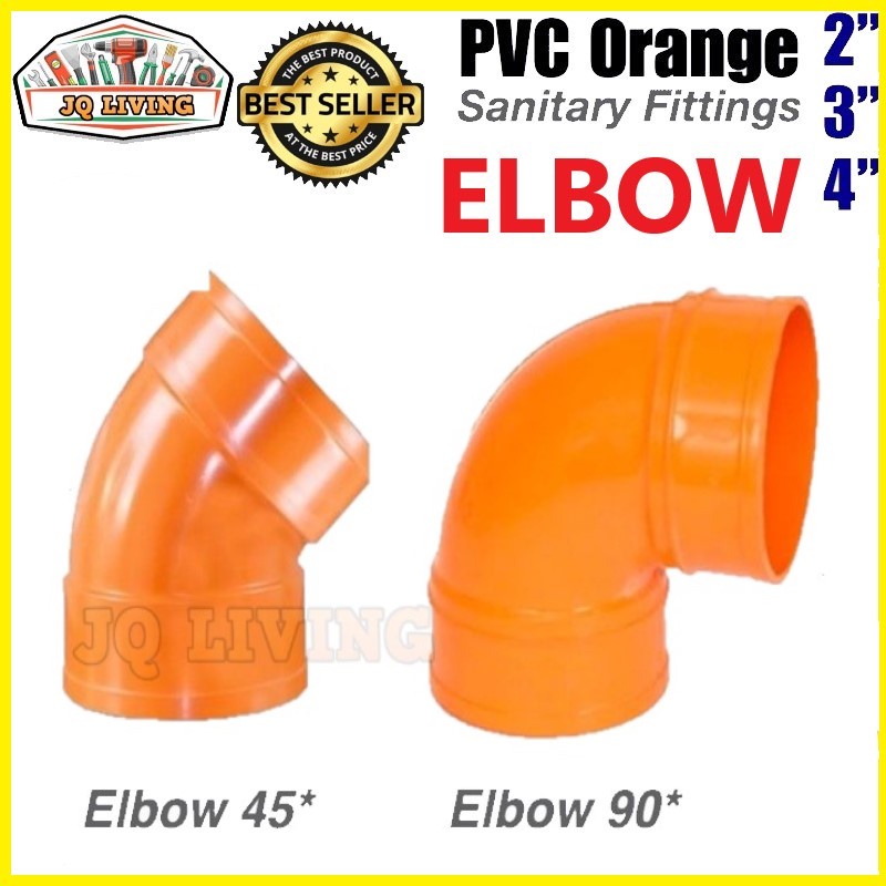 Pvc Orange Fittings Elbow Degrees Sanitary