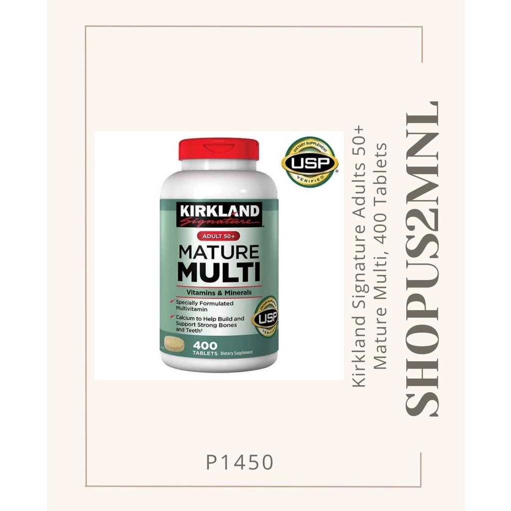 Kirkland Adults 50 Mature Multi 400 Tablets Shopee Philippines