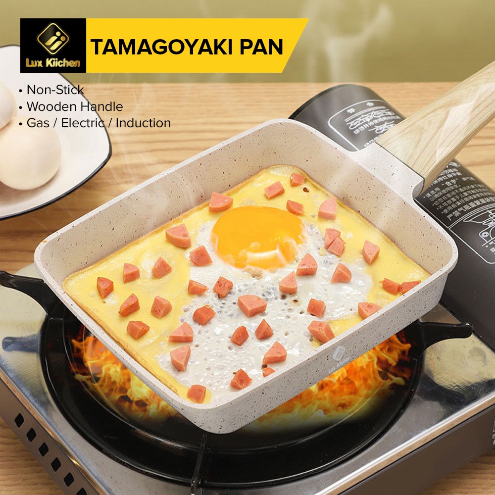 Lux Kiichen Non Stick Japanese Tamagoyaki Pan Egg Pan Omelette Pan Egg