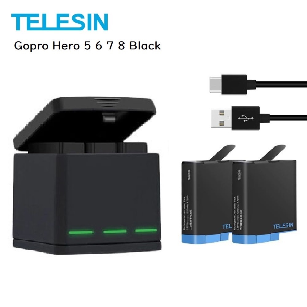 Telesin Slots Storage Charging Box Pack Battery For Gopro Hero