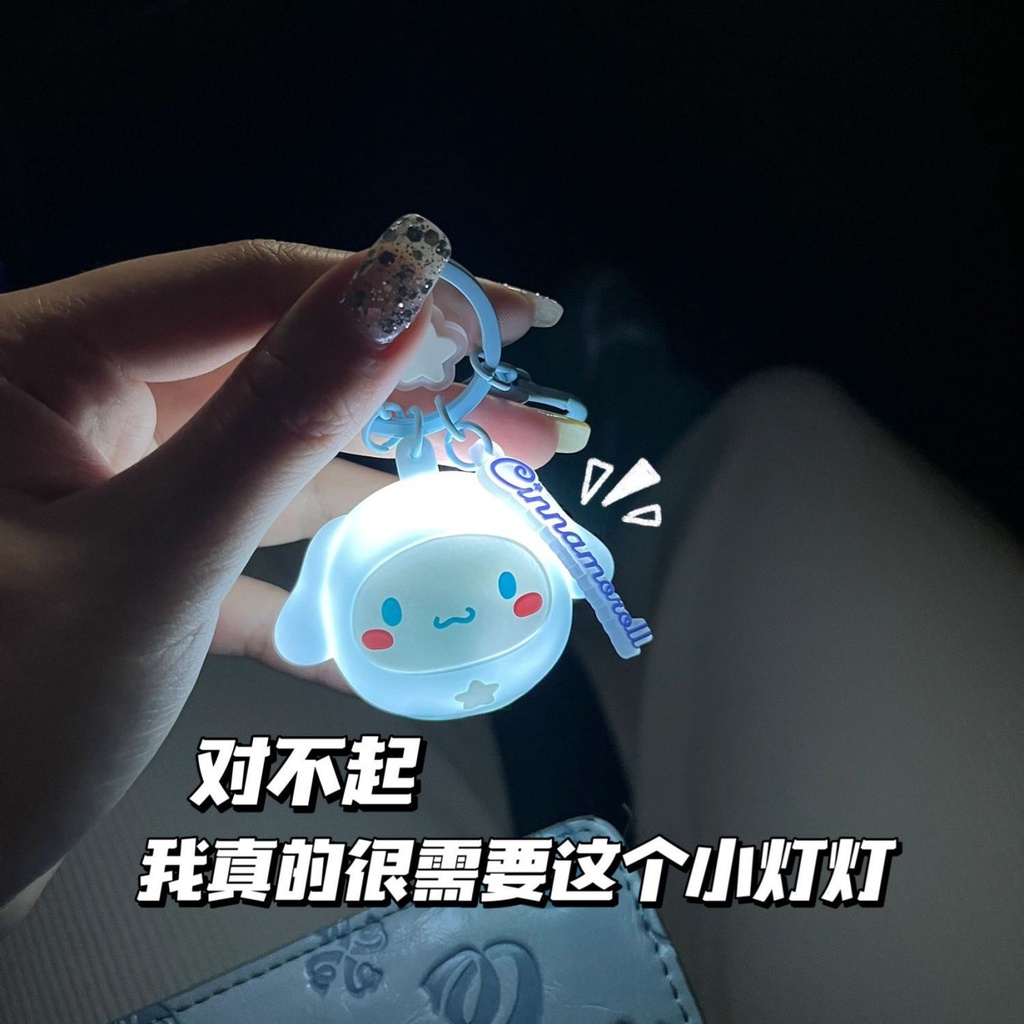 Cute Sanrio Kuromi Cinnamoroll Keychain With Light Sanrio Th